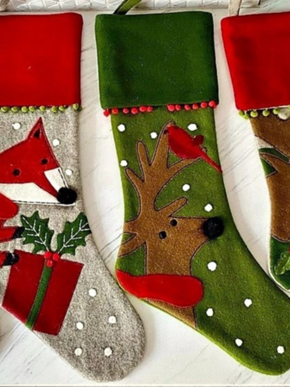 Wool Christmas Stocking by Joan Anderson